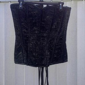 Lavish daisy corset black lace front zipper